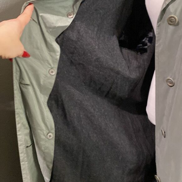 Vintage London Fog Light Spruce Green Trench Coat Removable Wool Liner - Picture 12 of 16